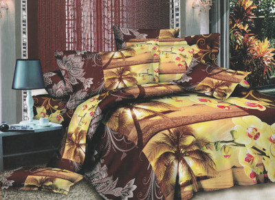 55% OFF on Breeza Polycotton Floral Double Bedsheet