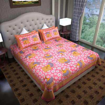 64% OFF on Graffiti Home Cotton Floral Double Bedsheet