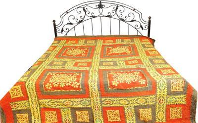 16% OFF on Exotic India Cotton Floral Double Bedsheet 1 Bedsheet, Yellow
