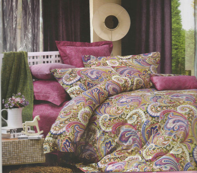 26% OFF on Aarco Cotton, Satin Self Design King Bedsheet