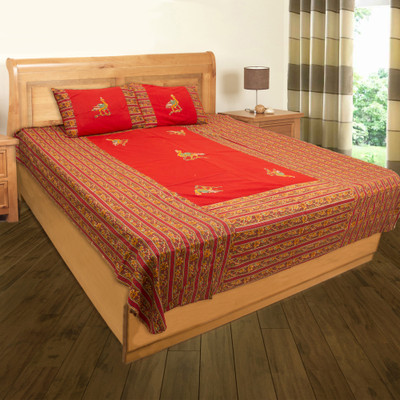 78% OFF on Shyamalam Cotton Printed Double Bedsheet