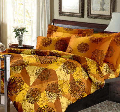 15% OFF on Raymond Cotton Printed Double Bedsheet 1Double Bedsheet, 2 Pillow Cover, Multicolor