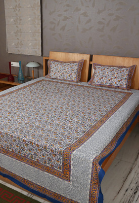 55% OFF on Rajrang Cotton Floral Double King Bedsheet