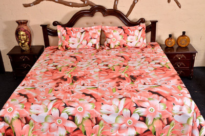 61% OFF on Floor Fashion Cotton Printed Double Bedsheet 1 Double Bedsheet, 2 Pillow Cover, Multicolor