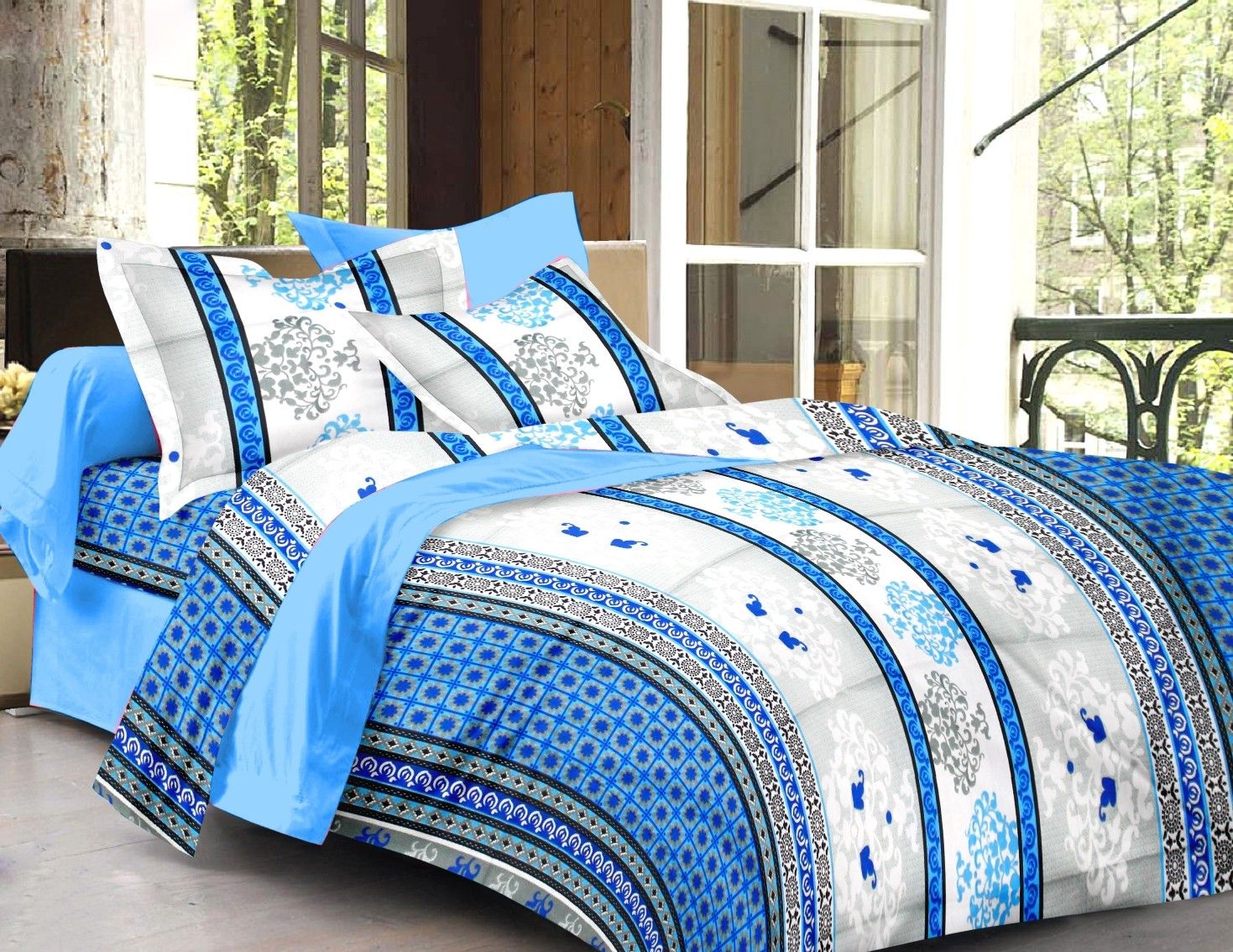 53% OFF on Sparkk Home Cotton Printed Double Bedsheet