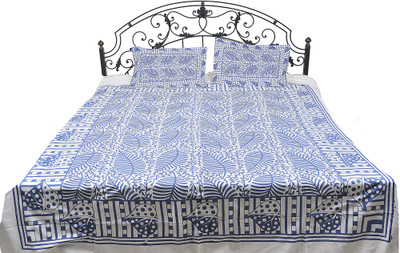 16% OFF on Exotic India Cotton Printed Double Bedsheet 1 Bedsheet, 2 Pillow Covers, Blue 16% OFF on Exotic India Cotton Printed Double Bedsheet 1 Bedsheet, 2 Pillow Covers, Blue
