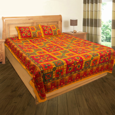 80% OFF on Shyamalam Cotton Printed Double Bedsheet