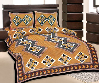 50% OFF on Rangasthali Cotton Printed Double Bedsheet 1 Bedsheets X 2 Pillow cover, Multicolor