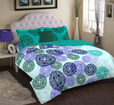 Portico New York Cotton Printed Single Bedsheet 1 Bed Sheet, 1 Pillow Covers, Multicolor