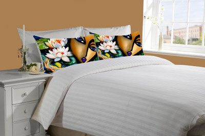 67% OFF on meSleep Cotton Striped Double King Bedsheet