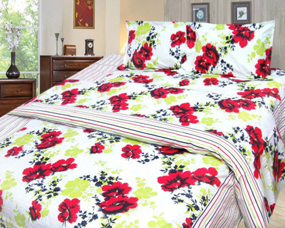 61% OFF on Cosmosgalaxy Cotton Floral Double Bedsheet