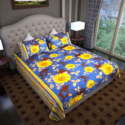 65% OFF on Graffiti Home Cotton Printed Double Bedsheet