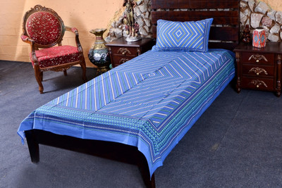 64% OFF on Silkworm Cotton Striped Single Bedsheet