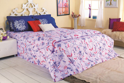 Portico New York Cotton Printed King Bedsheet 1 Bed Sheet, 2 Pillow Covers, Violet Portico New York Cotton Printed King Bedsheet 1 Bed Sheet, 2 Pillow Covers, Violet