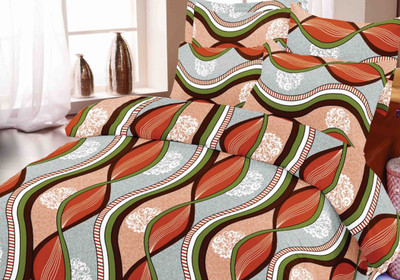 55% OFF on DreamFly Cotton Graphic Double Bedsheet