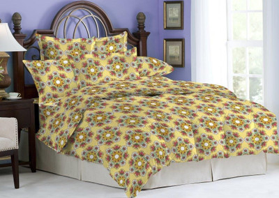 4% OFF on Bombay Dyeing Polycotton Printed Single Bedsheet 2 Pillow covers, 1 Bedsheet, Yellow