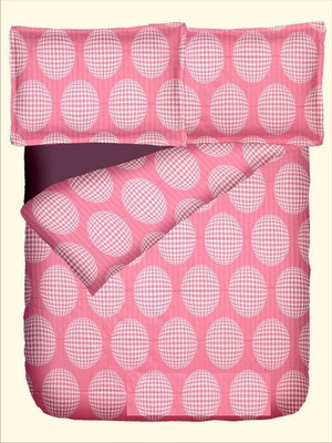 47% OFF on RR Textile House Cotton, Satin Printed King Bedsheet 1Bedsheet, 2PillowCover, Pink