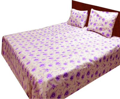 48% OFF on Loomkart Cotton Floral Large Bedsheet
