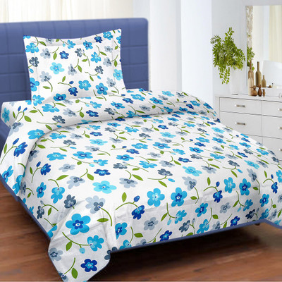 50% OFF on Cortina Cotton Floral Single Bedsheet 1 Sigle Bed sheet, 1 Pillow Cover, Multicolour