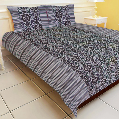 19% OFF on Morning Blossom Cotton Printed Double Bedsheet