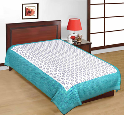 65% OFF on Kismat Collection Cotton Printed Single Bedsheet Bedsheet, White