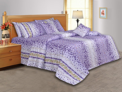 24% OFF on Salona Bichona Cotton, Satin Checkered Double Bedsheet 1 Bedsheet, 2 Pillow Covers, Multicolor