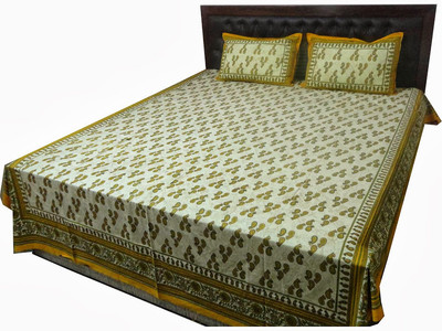 57% OFF on Buy Clues Cotton Floral Double Bedsheet