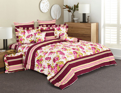 20% OFF on Salona Bichona Cotton, Satin Floral Single Bedsheet 1 Bedsheet, 1 Pillow Cover, White