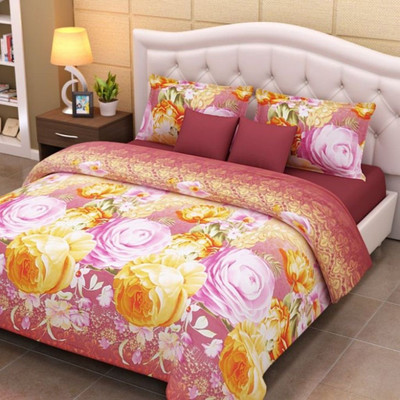 55% OFF on Home Creations Polyester Floral Double Bedsheet 55% OFF on Home Creations Polyester Floral Double Bedsheet