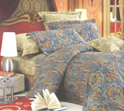 26% OFF on Aarco Cotton, Satin Self Design Double King Bedsheet