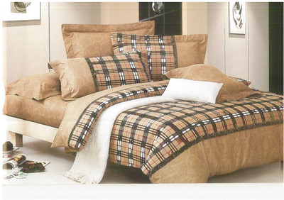 17% OFF on Ross Luxury Living Cotton Checkered King Bedsheet