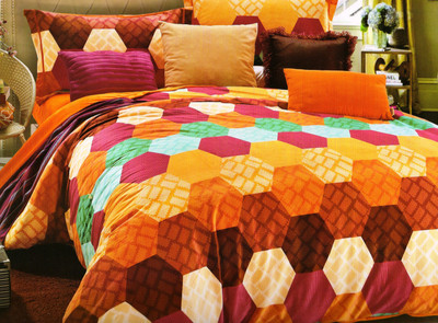 70% OFF on Rose Petal Polyester Geometric Double Bedsheet
