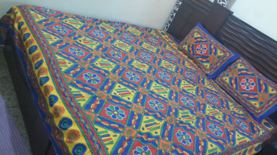 20% OFF on Miracle Furnishings Cotton Embroidered Double Bedsheet