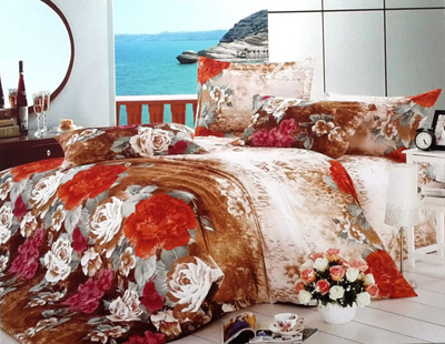 55% OFF on Solitaire Polycotton Floral Double Bedsheet
