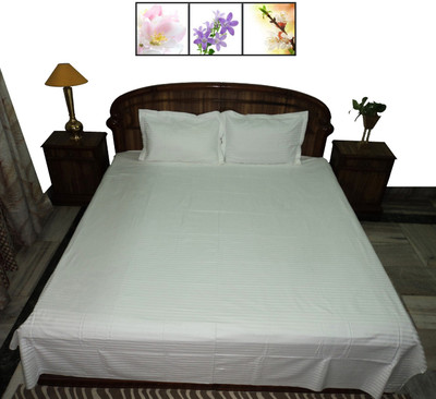 50% OFF on Amita Home Furnishing Satin Striped Queen Bedsheet