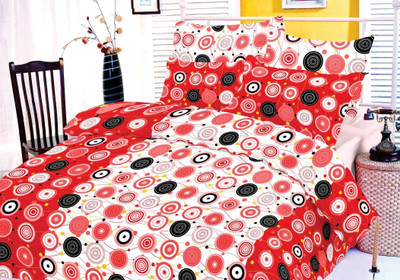 53% OFF on DreamFly Cotton Geometric Double Bedsheet
