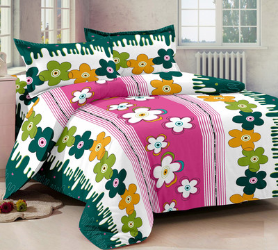 70% OFF on Ahmedabad Cotton Cotton Floral Double Bedsheet 1 double bedsheet, 2 pillow covers, Pink, Green 70% OFF on Ahmedabad Cotton Cotton Floral Double Bedsheet 1 double bedsheet, 2 pillow covers, Pink, Green