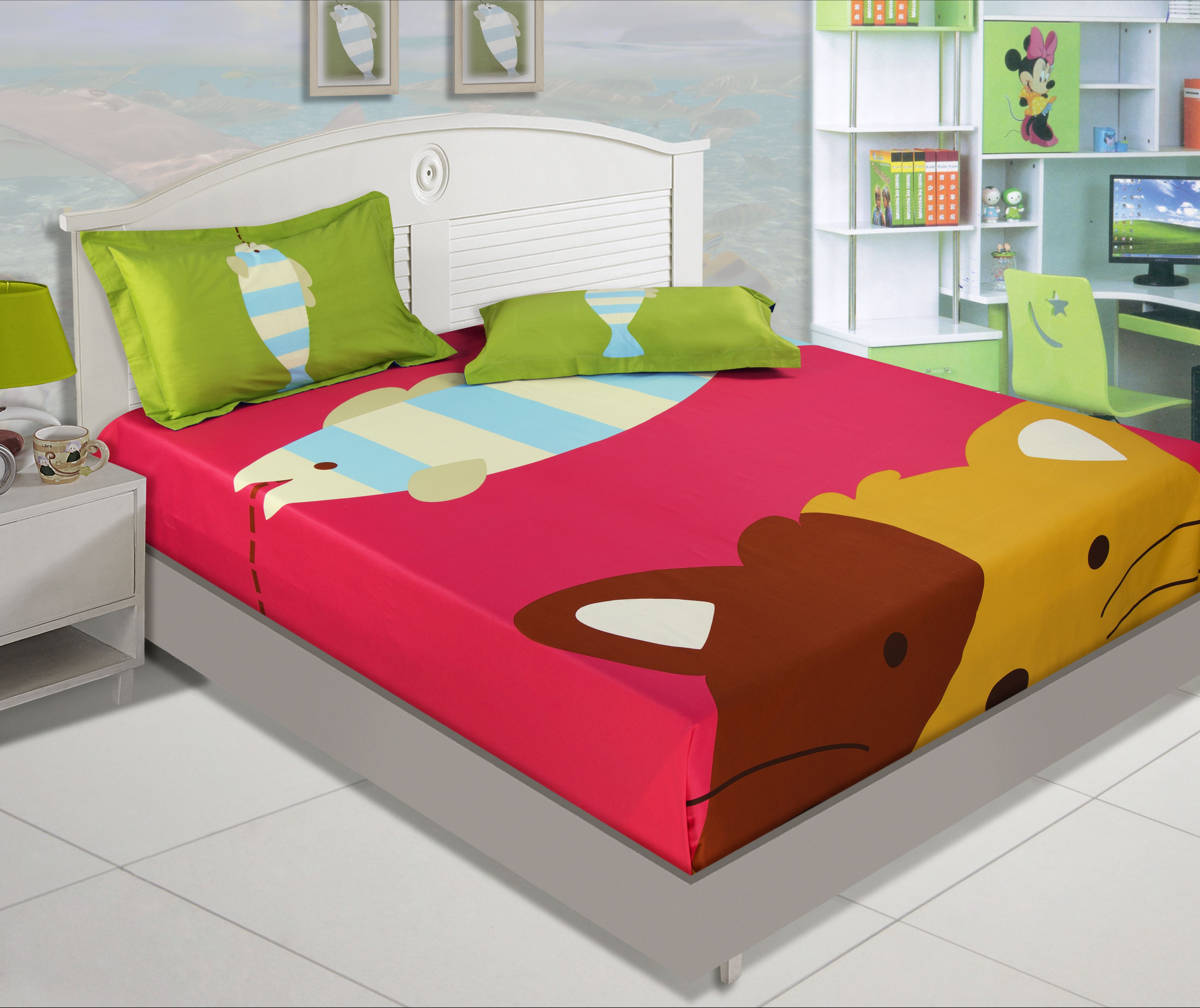 20% OFF on Zyne Cotton, Satin Abstract Double Bedsheet