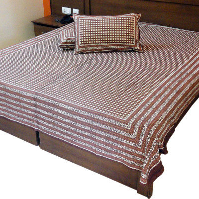 27% OFF on Jaipur Raga Cotton Checkered Double Bedsheet