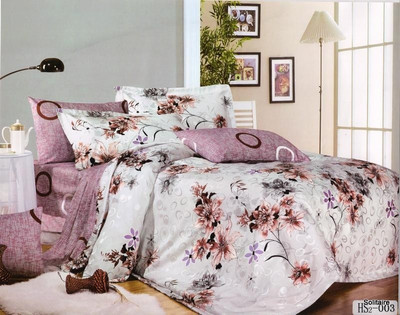 35% OFF on Solitaire Cotton Floral Double Bedsheet