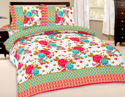 56% OFF on Bazarvilla Cotton Floral Double Bedsheet