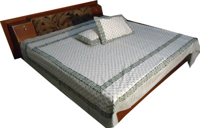 28% OFF on Jaipur Art and Craft Cotton Floral Double Bedsheet