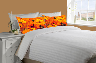 65% OFF on meSleep Cotton Striped Double King Bedsheet