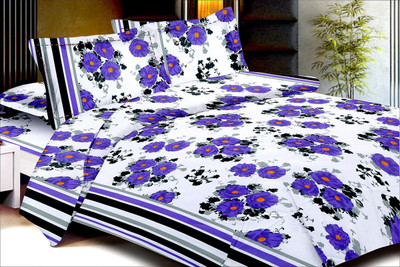 61% OFF on Lali Prints Cotton Printed Double Bedsheet Bedsheet, 2 pillow covers, Purple