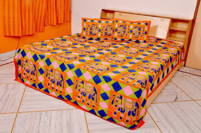 60% OFF on Flourish Cotton Printed Double Bedsheet