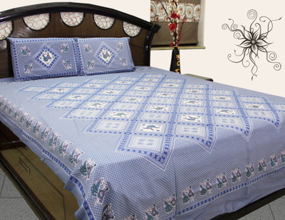 50% OFF on SheetKart Cotton Self Design Single Bedsheet
