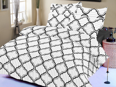 25% OFF on Caps Satin Self Design Double Bedsheet