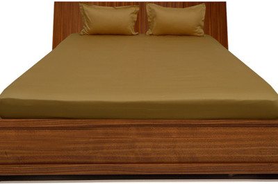 19% OFF on MISR Cotton Solid Double Bedsheet