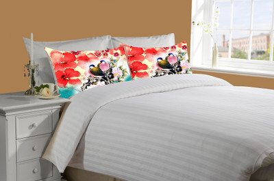 65% OFF on meSleep Cotton Striped Double King Bedsheet