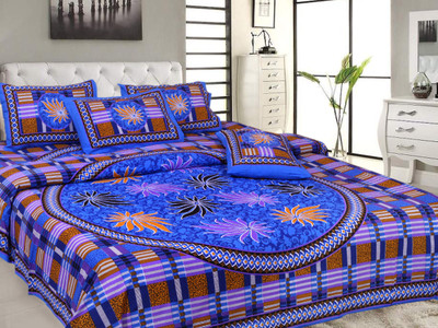68% OFF on Z Decor Cotton Floral Double Bedsheet